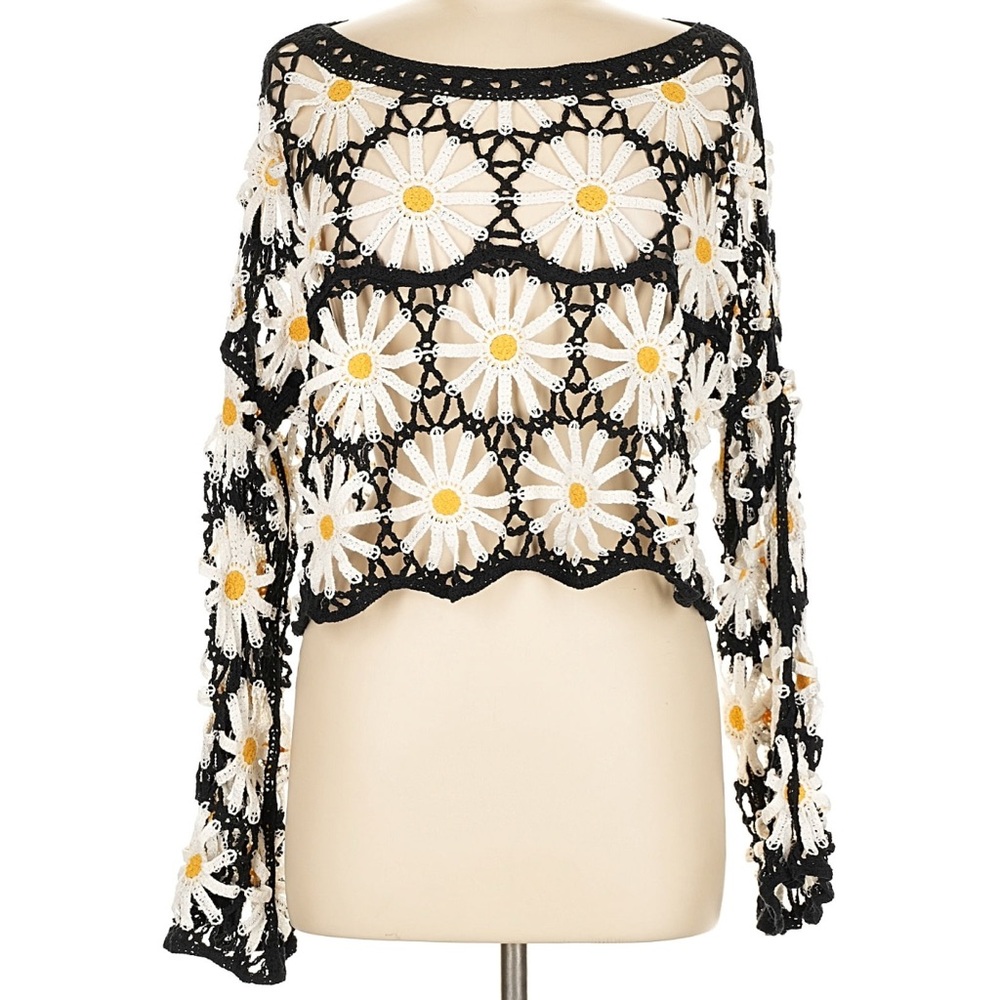 Eye Candy Black and White Crochet Top